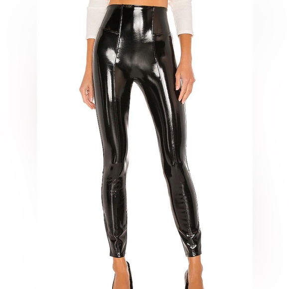 Spanx Faux Parent Leather Leggings Size Large - Picture 1 of 4